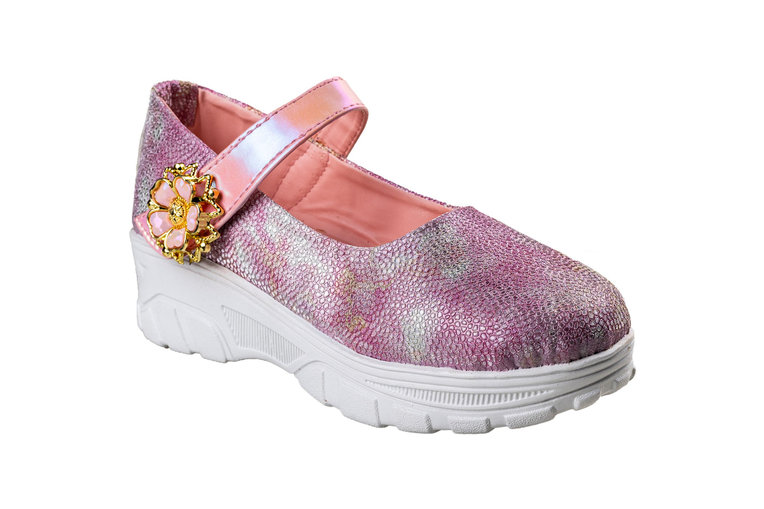 Titas Silver / Pink Girls Shoe