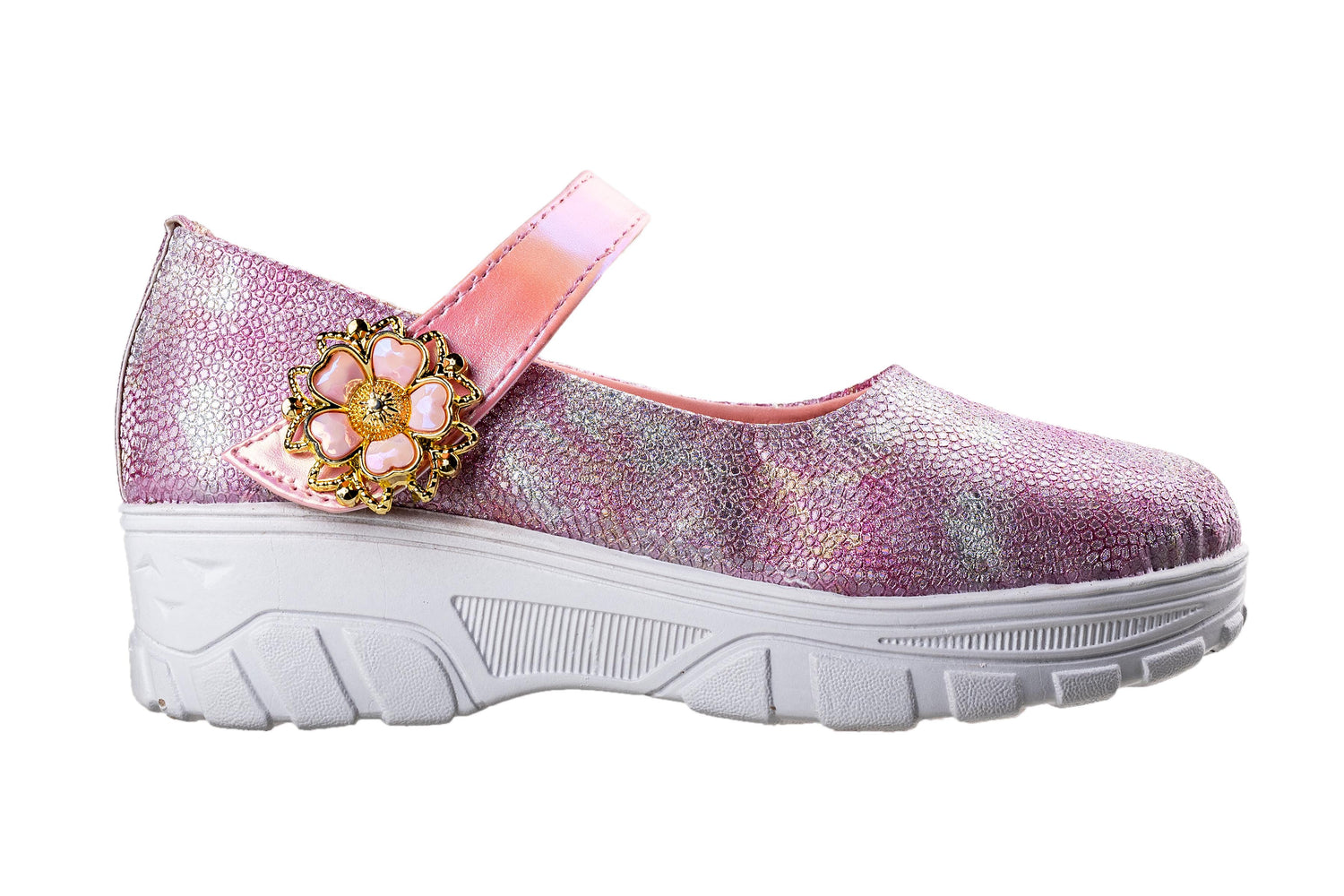 Titas Silver / Pink Girls Shoe