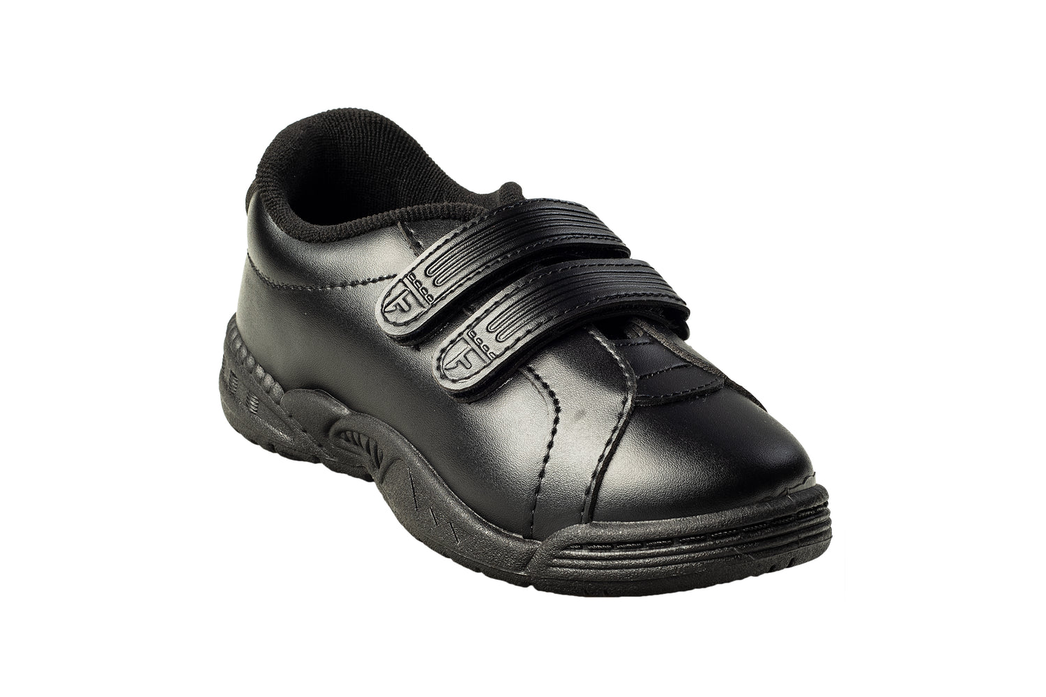 Titas Boys Velcro Black School Shoe