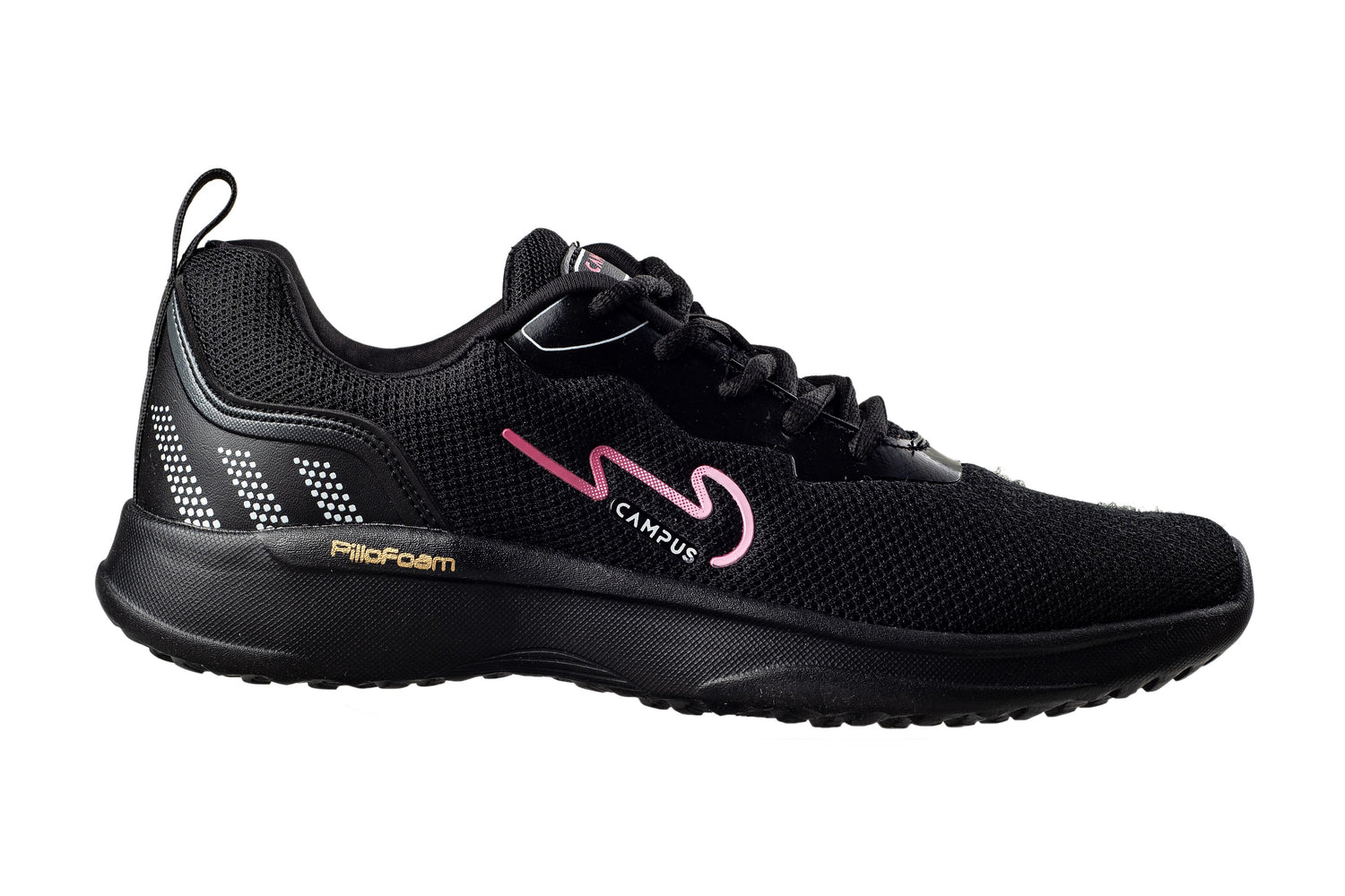 Campus Ladies Black / Pink Sports Shoe
