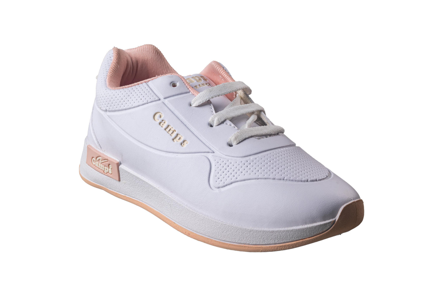 Camps Ladies White / Peach Sports Shoe