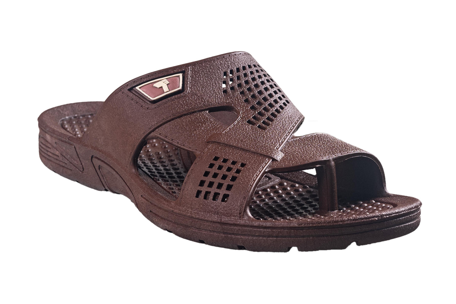 Titas Gents Brown Chappal PVC