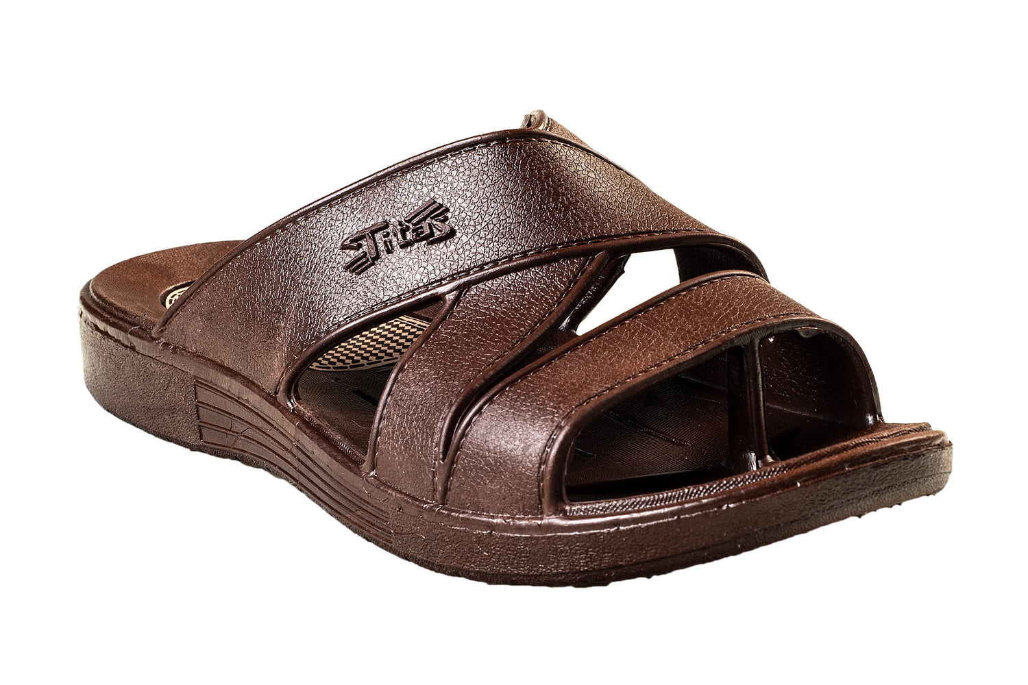 Titas Gents Brown Chappal PVC