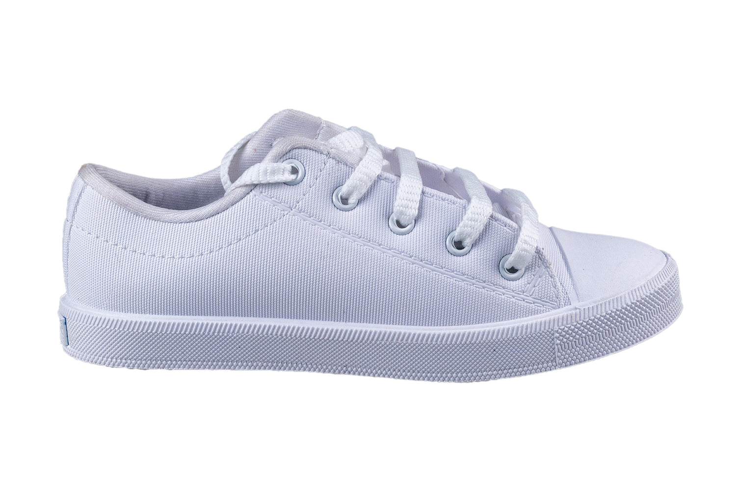 Titas White Canvas School Shoe