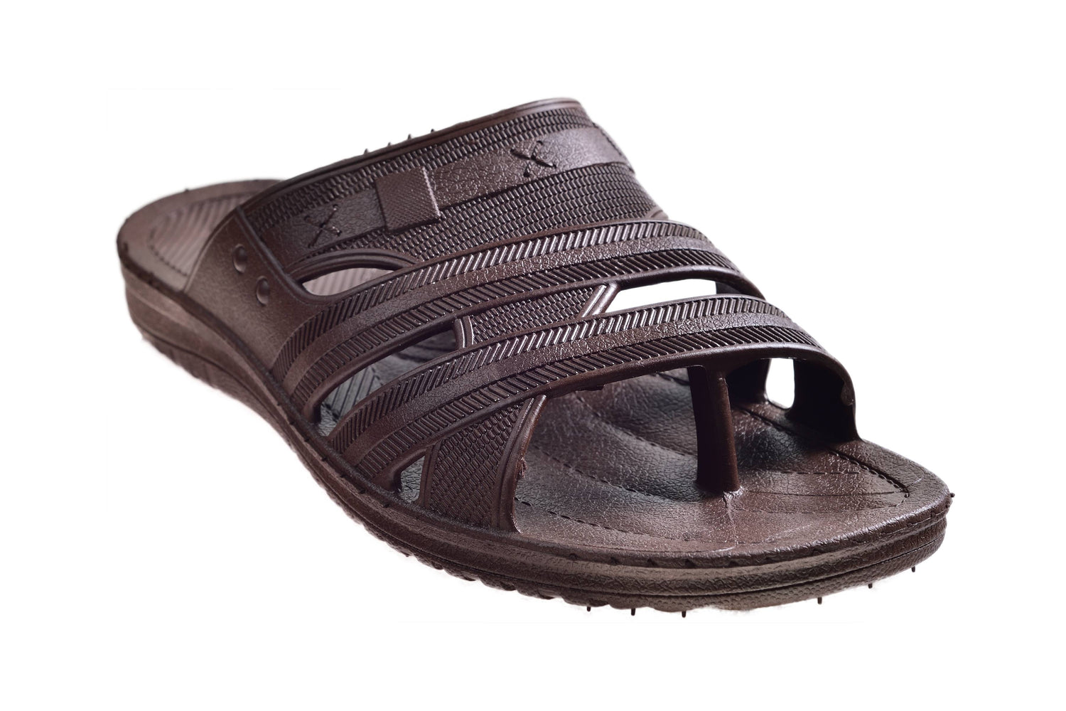 Titas Gents Brown Chappal PVC