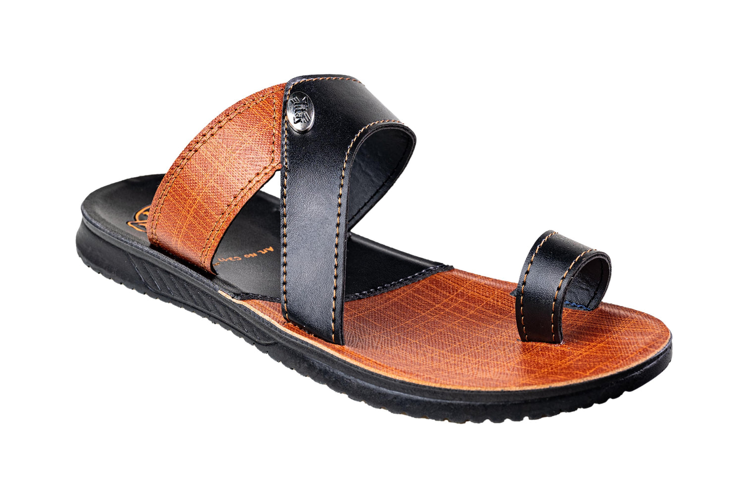 Titas Black / Tan Boys Chappal PU