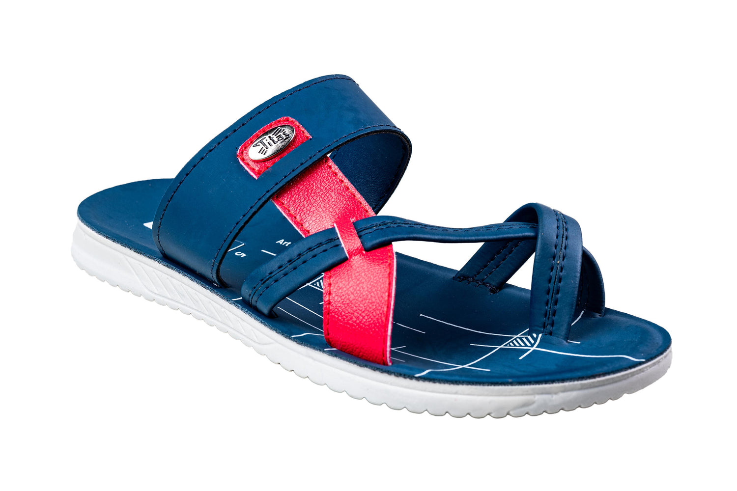 Titas Boys Blue / Red  Chappal PU