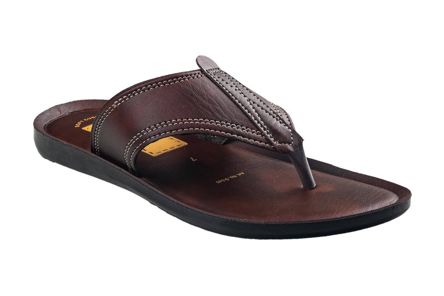 Titas Gents Brown Chappal PU