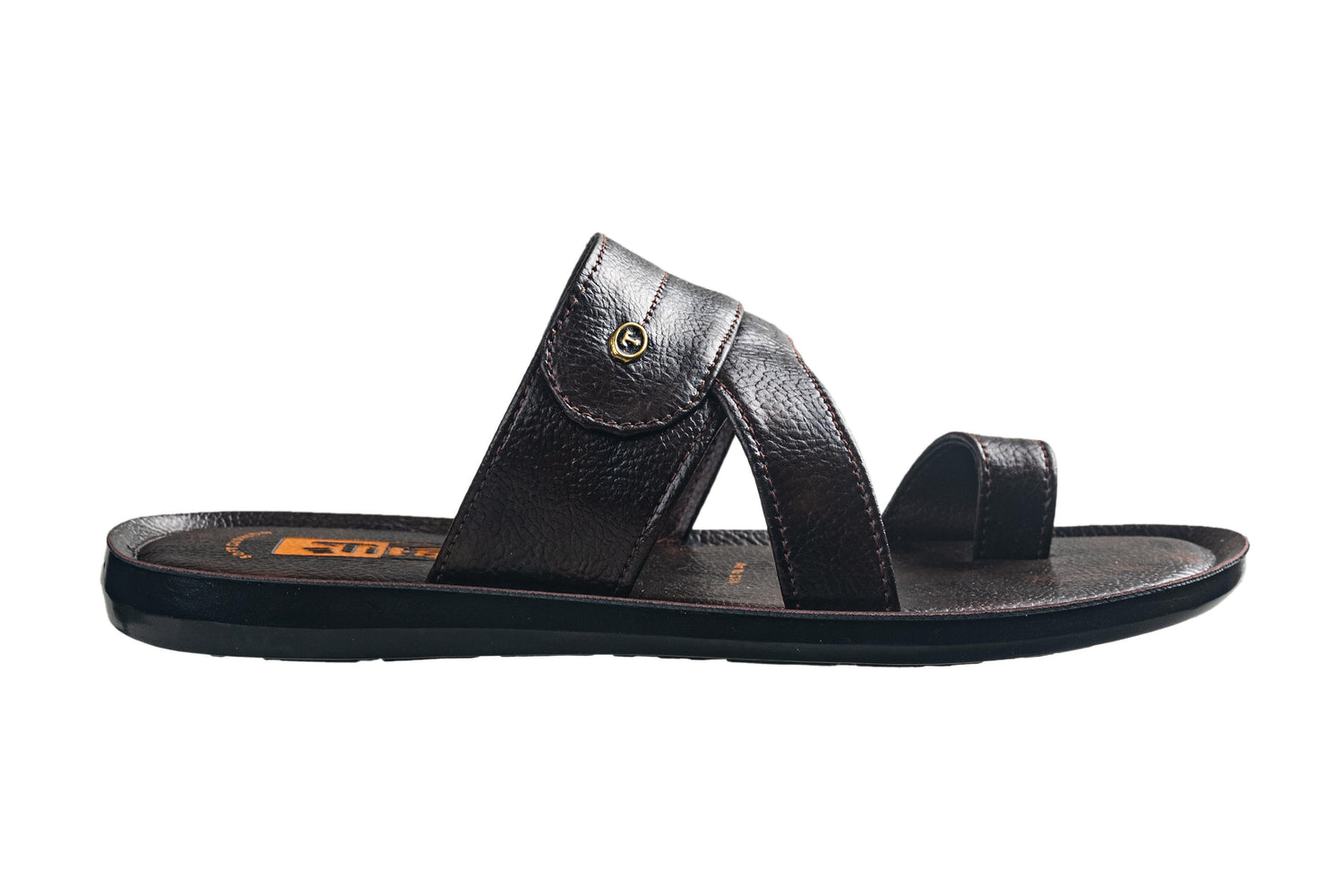 Titas Gents Brown Chappal PU