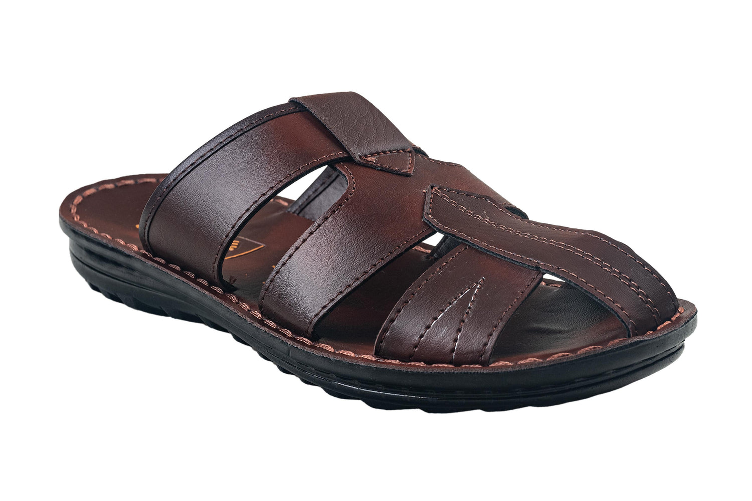 Titas Gents Brown Chappal PU