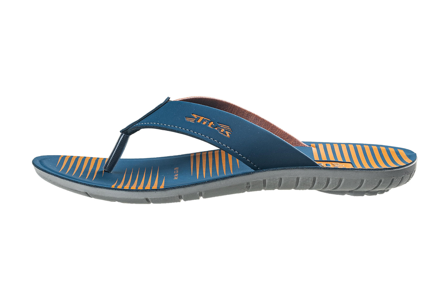 Titas Gents Blue / Tan Chappal PU