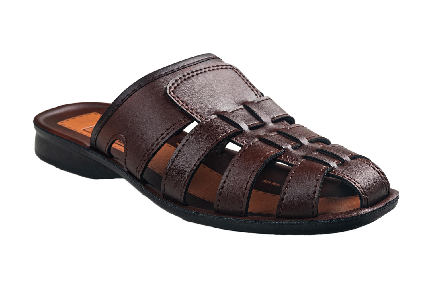 Titas Gents Brown Chappal PU