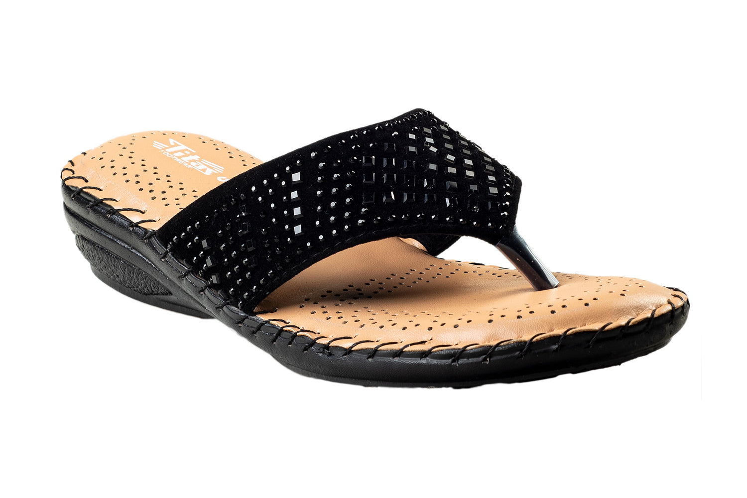 Titas Ladies Black Chappal