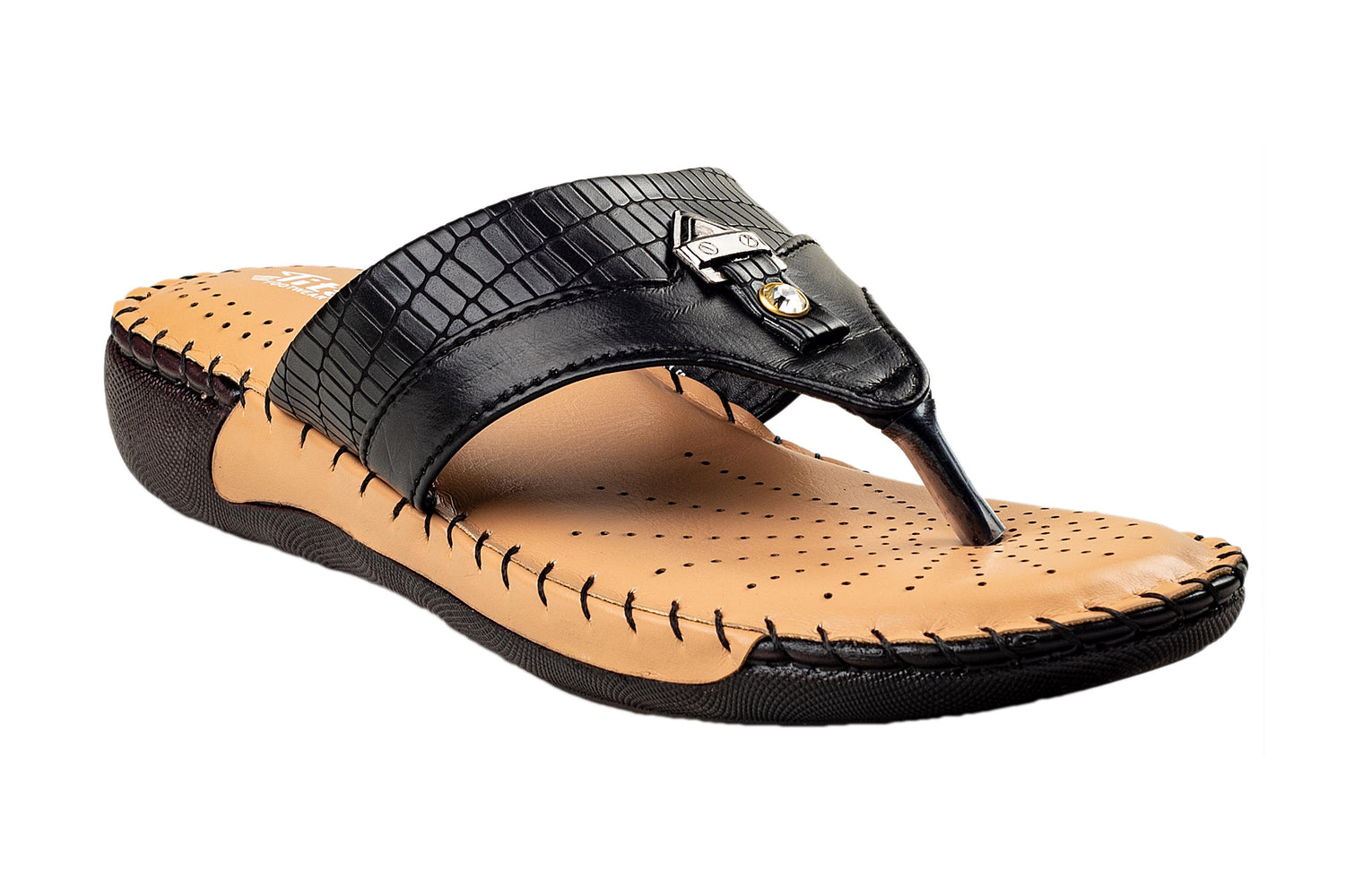 Titas Ladies Black Chappal