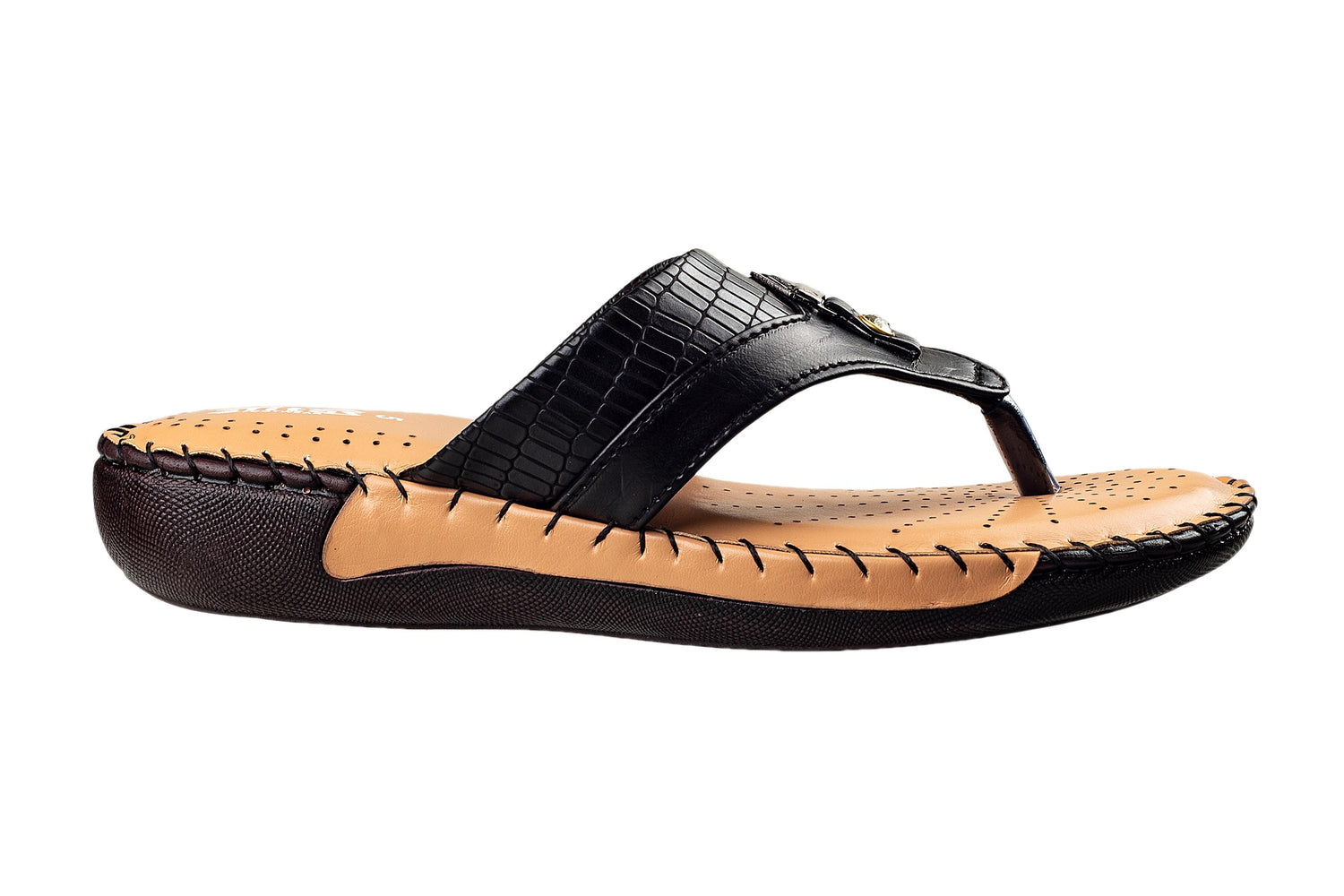 Titas Ladies Black Chappal