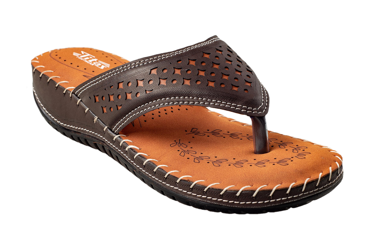 Titas Ladies Brown Chappal