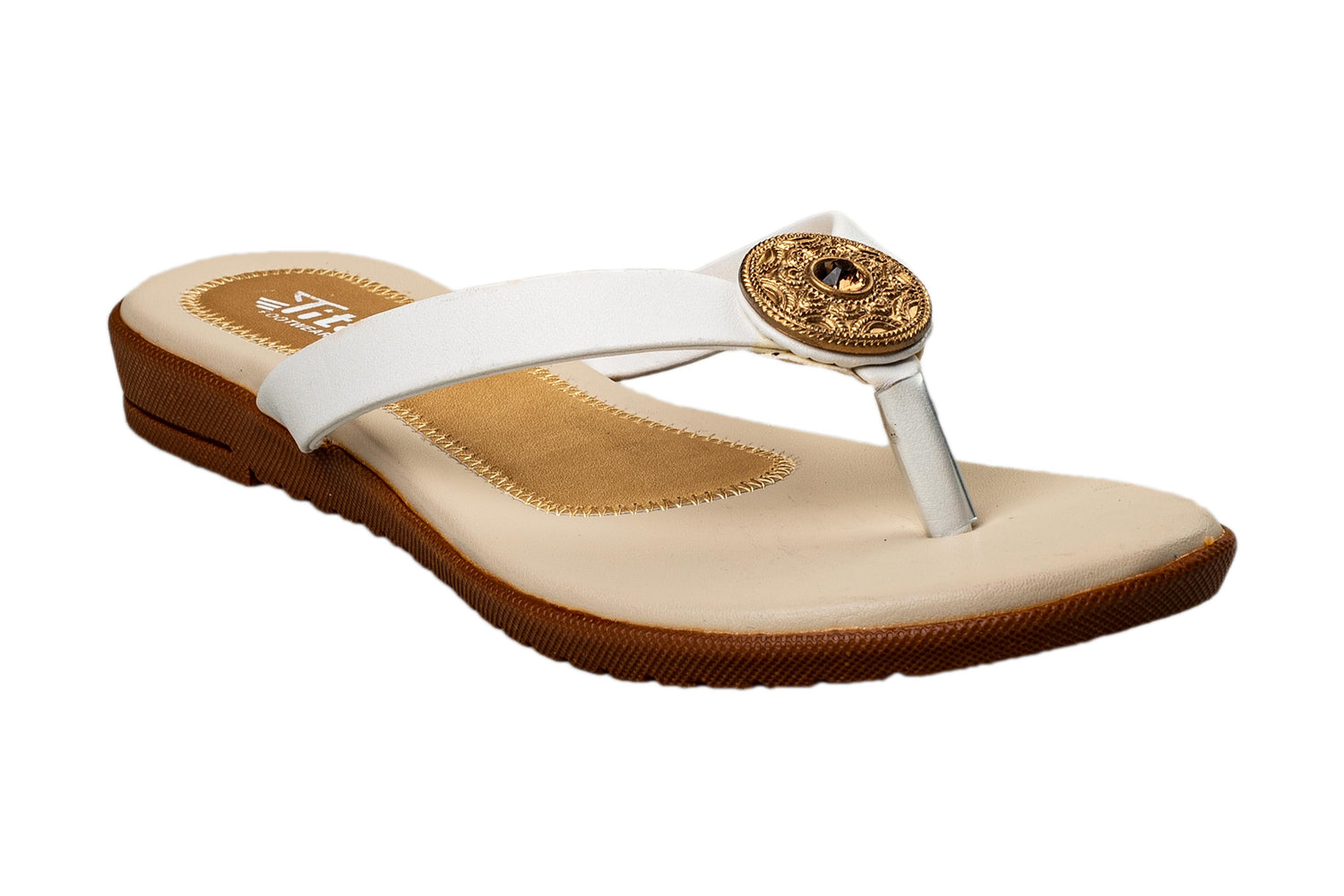 Titas Ladies White Chappal