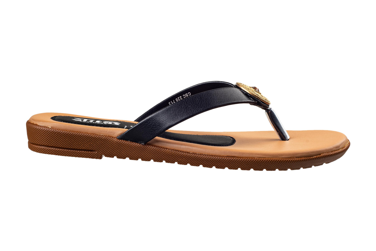 Titas Ladies Black Chappal