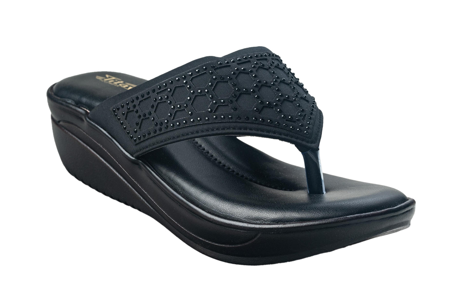 Titas Ladies Black Chappal