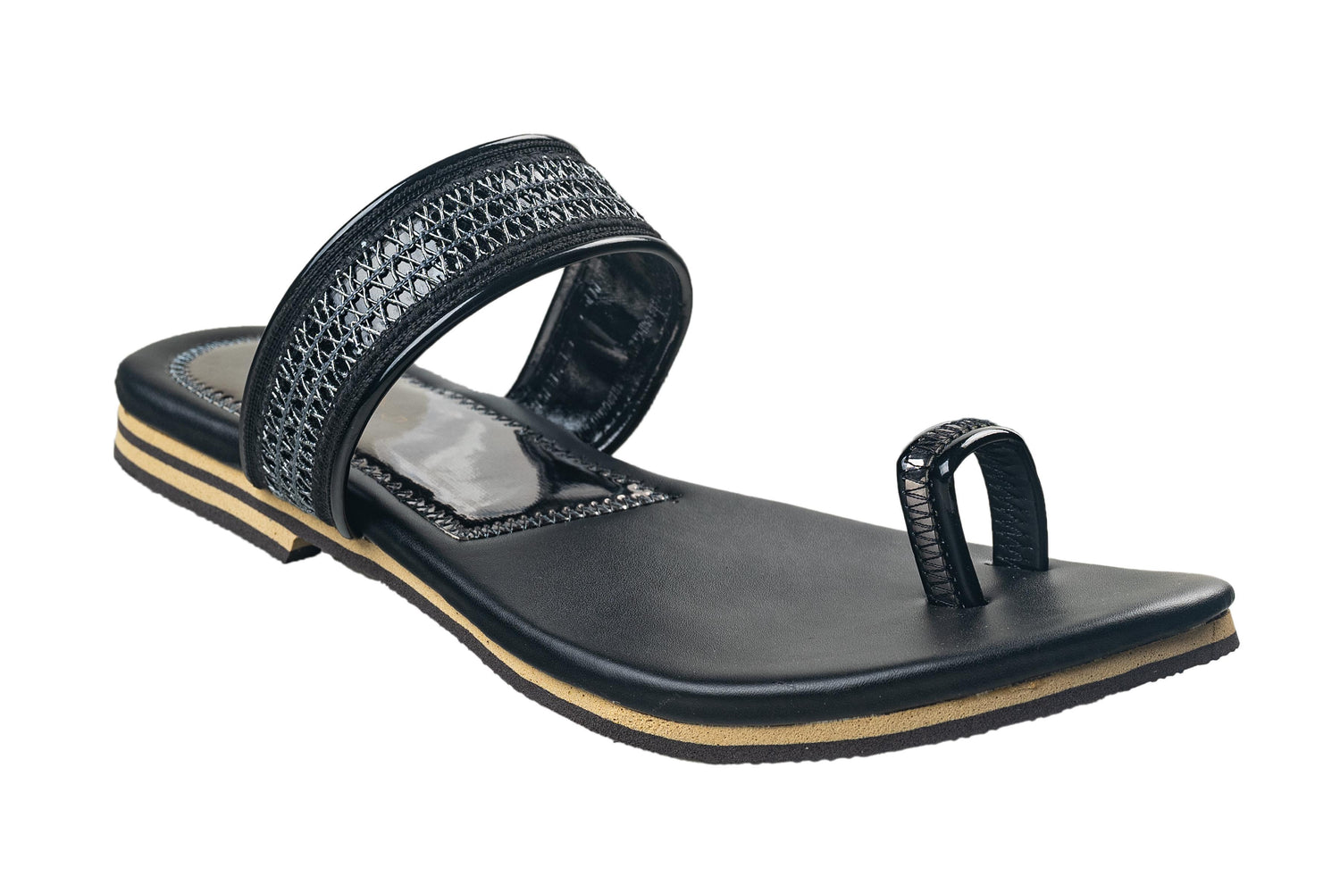 Titas Ladies Black Chappal