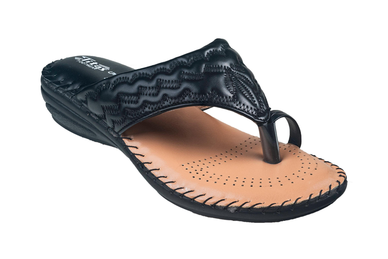 Titas Ladies Black Chappal