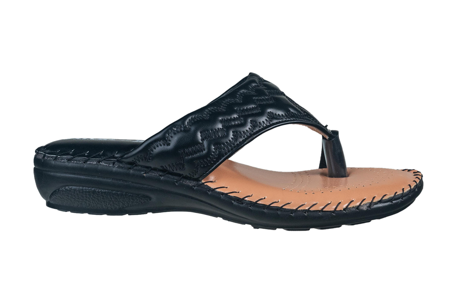 Titas Ladies Black Chappal