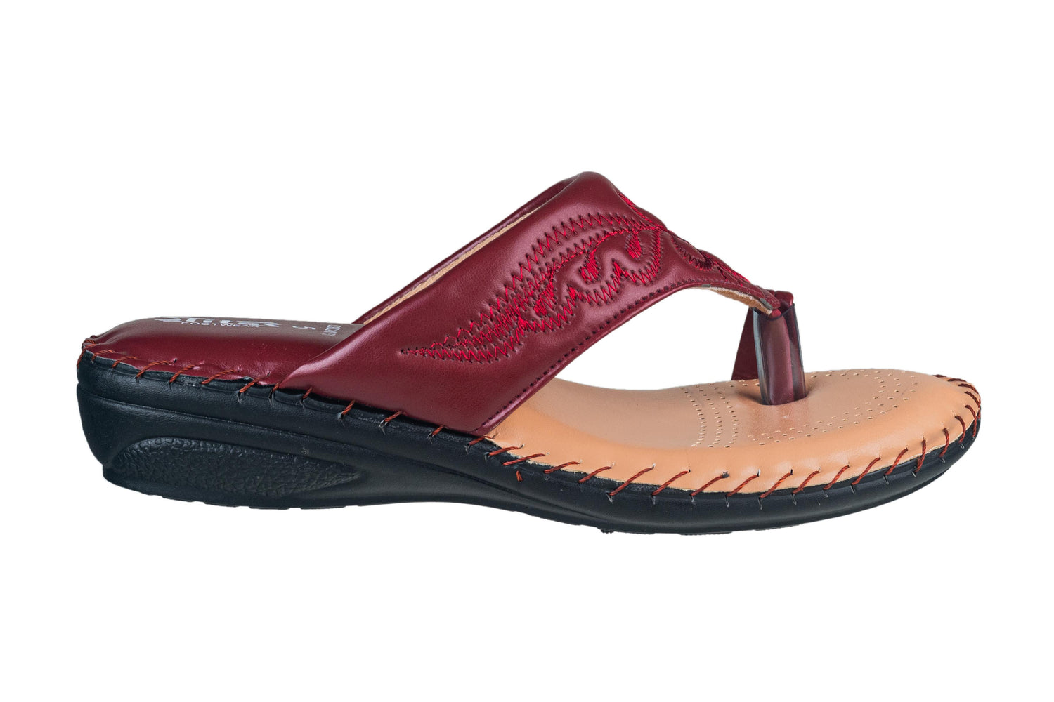 Titas Ladies Maroon Chappal