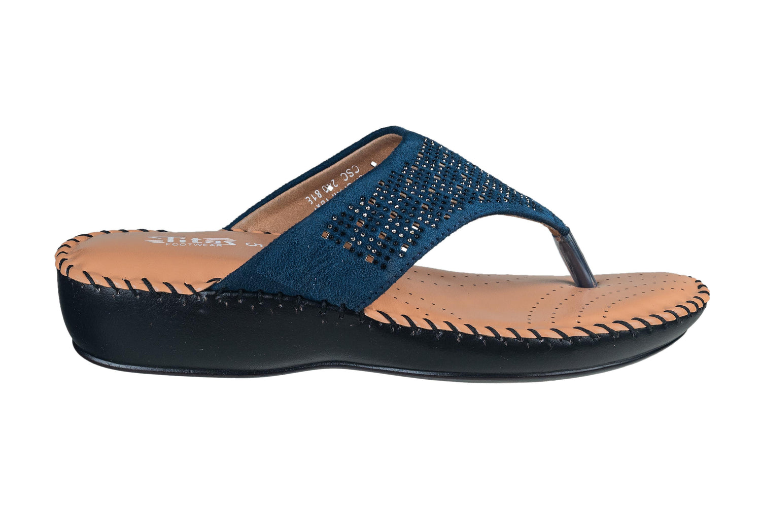 Titas Ladies Blue Chappal