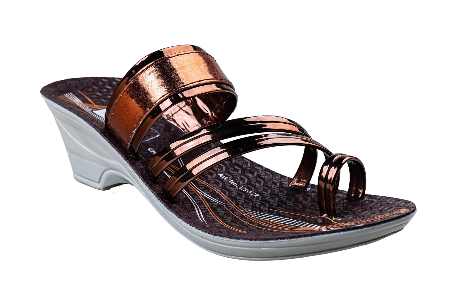 Titas Ladies Copper Chappal PU