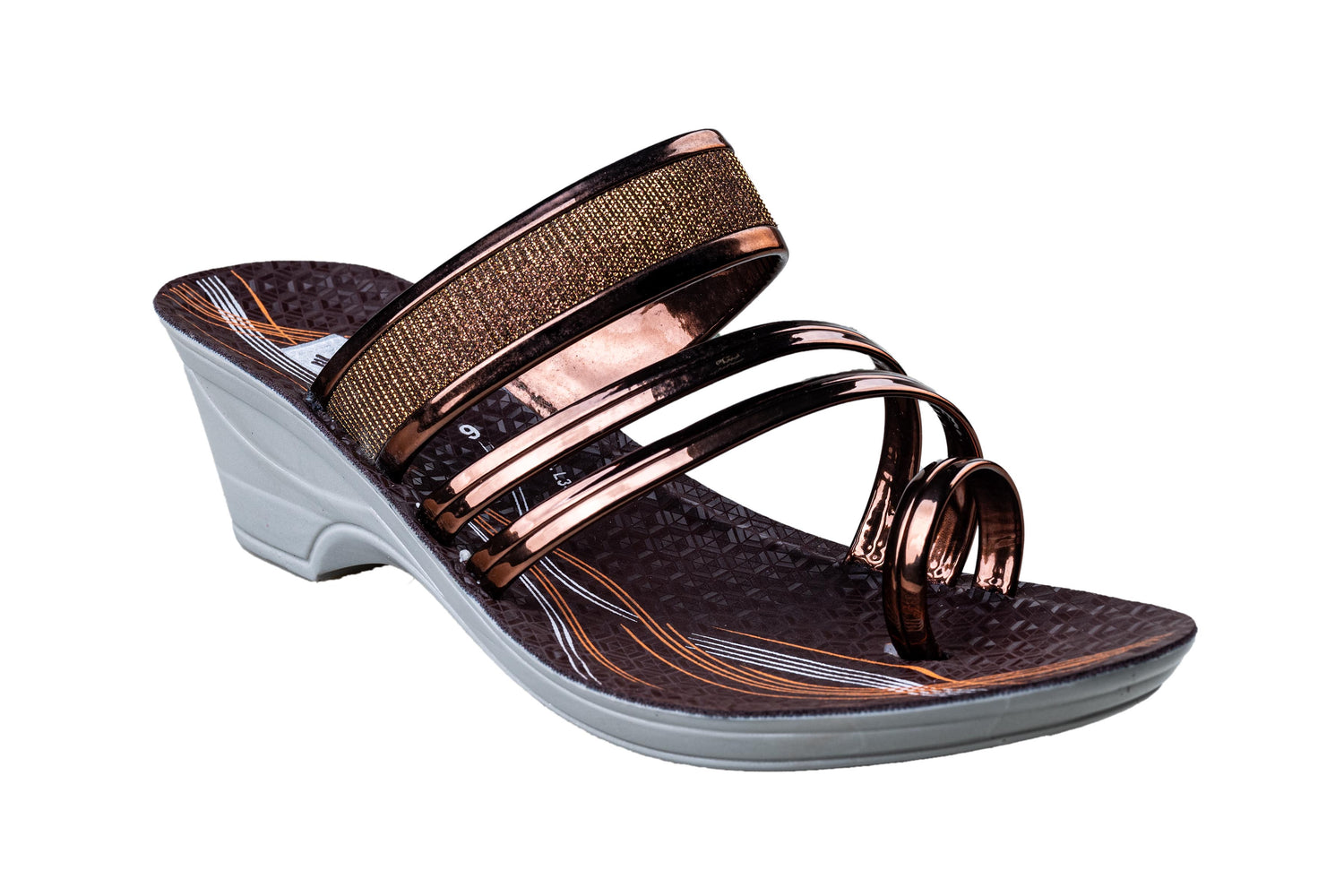 Titas Ladies Copper Chappal PU