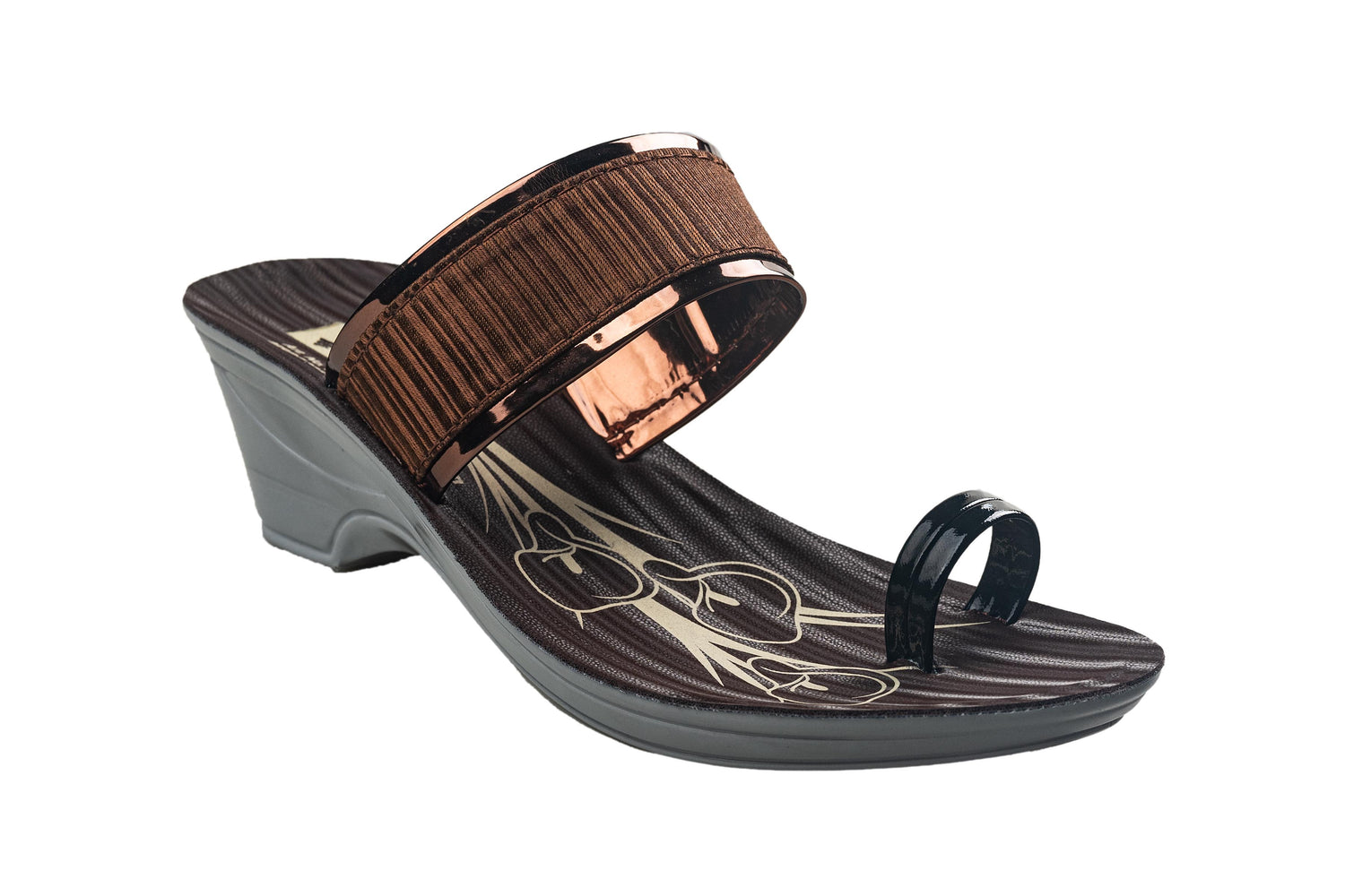 Titas Ladies Copper Chappal PU