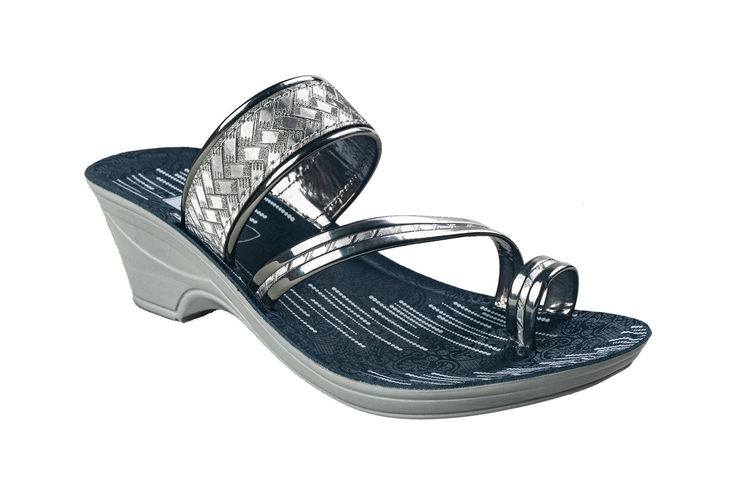 Titas Ladies Silver Chappal PU