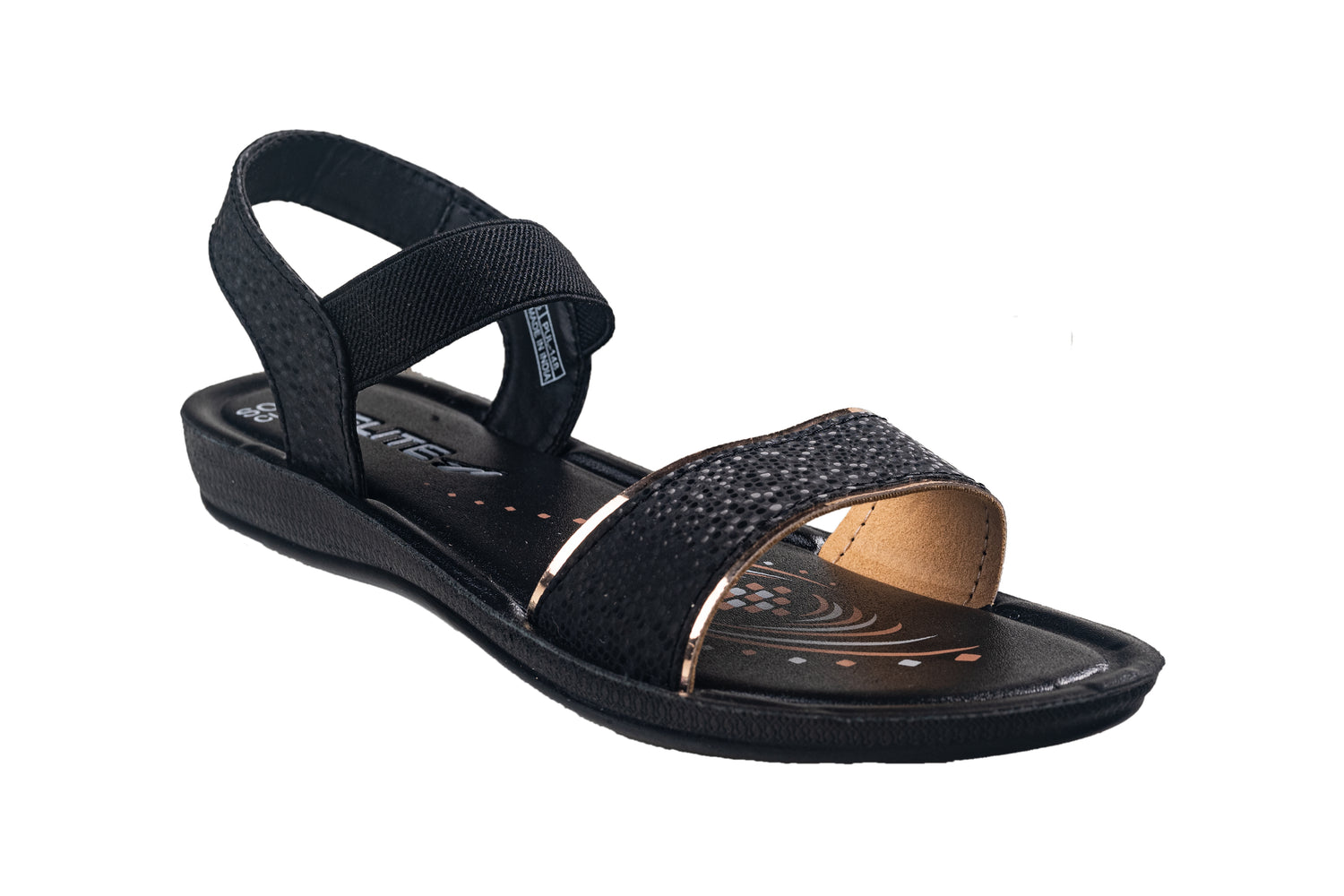 Flite Ladies Black Sandal PU