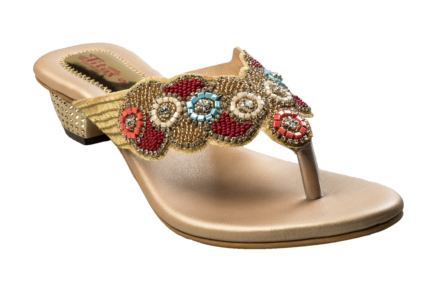 Titas Ladies Golden Wedding Chappal