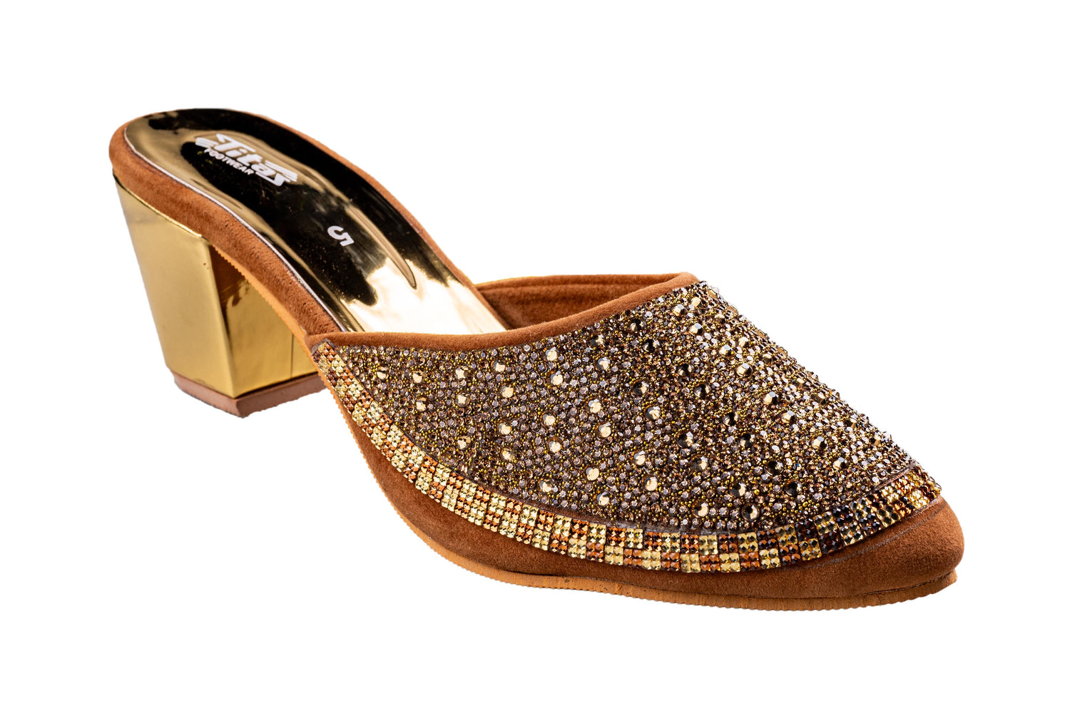 Titas Ladies Golden Wedding Chappal