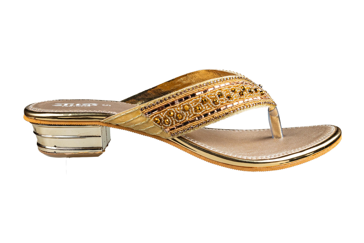 Titas Ladies Golden Wedding Chappal