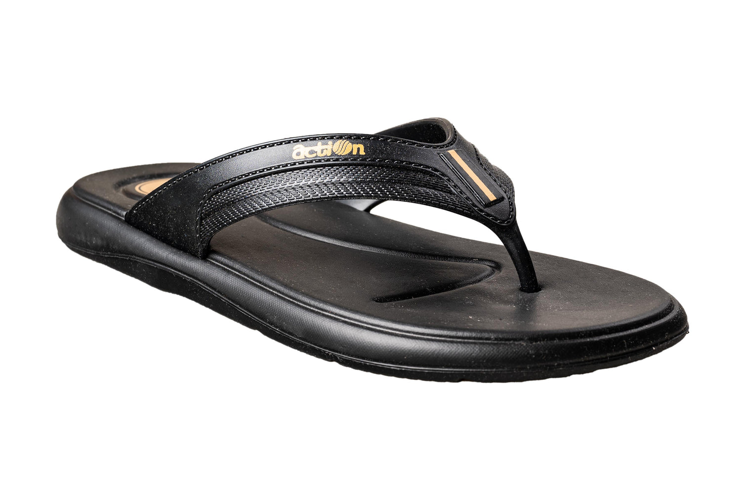 Action Gents Black Chappal EVA