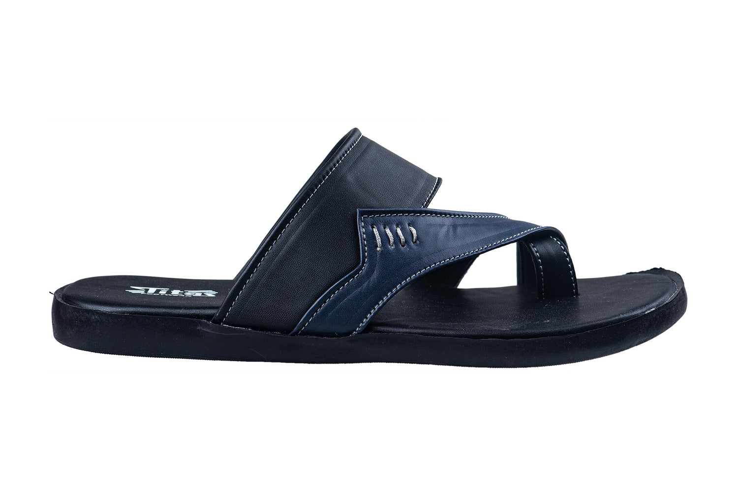 Titas Gents Black / Blue Chappal