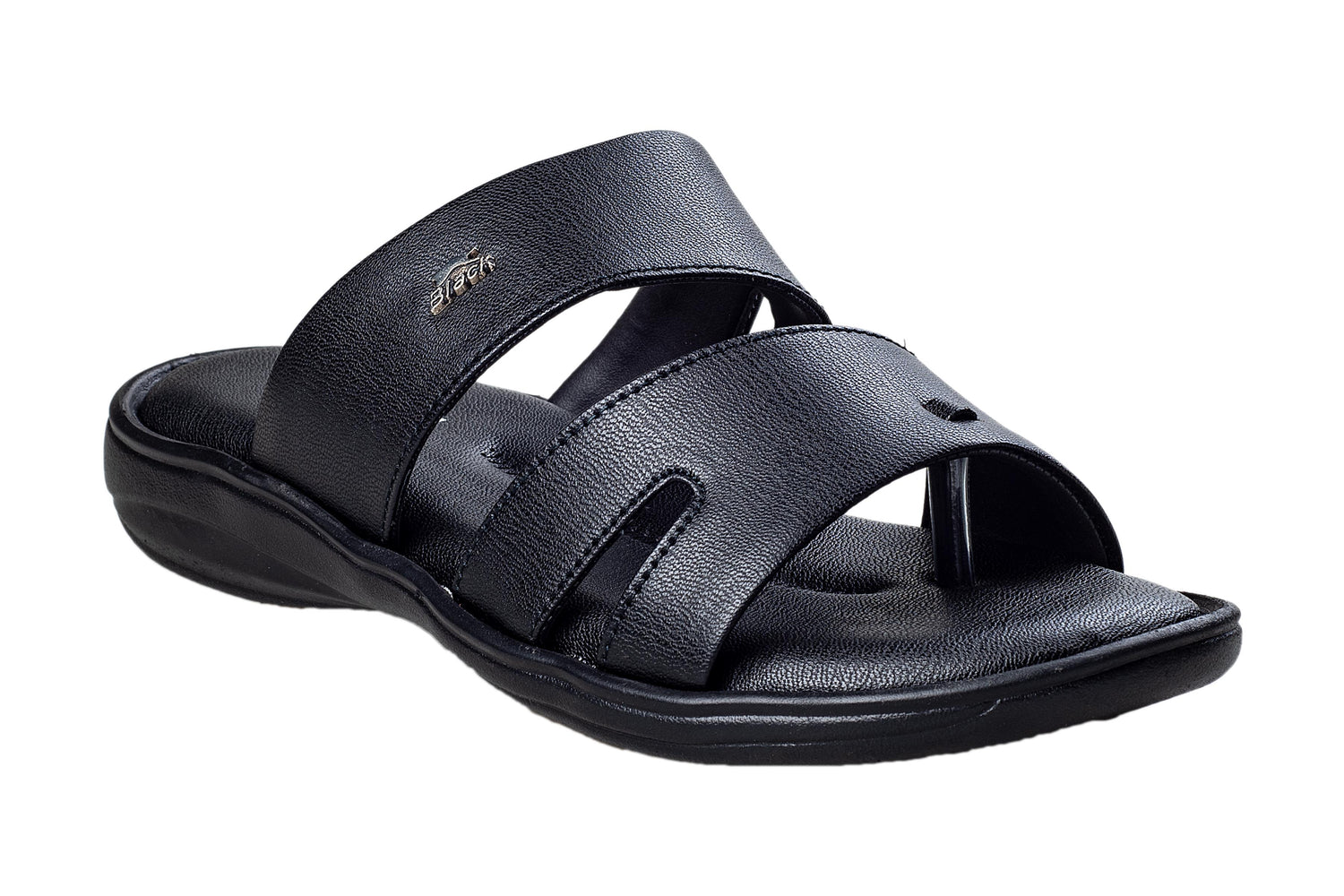 Titas Gents Black Chappal