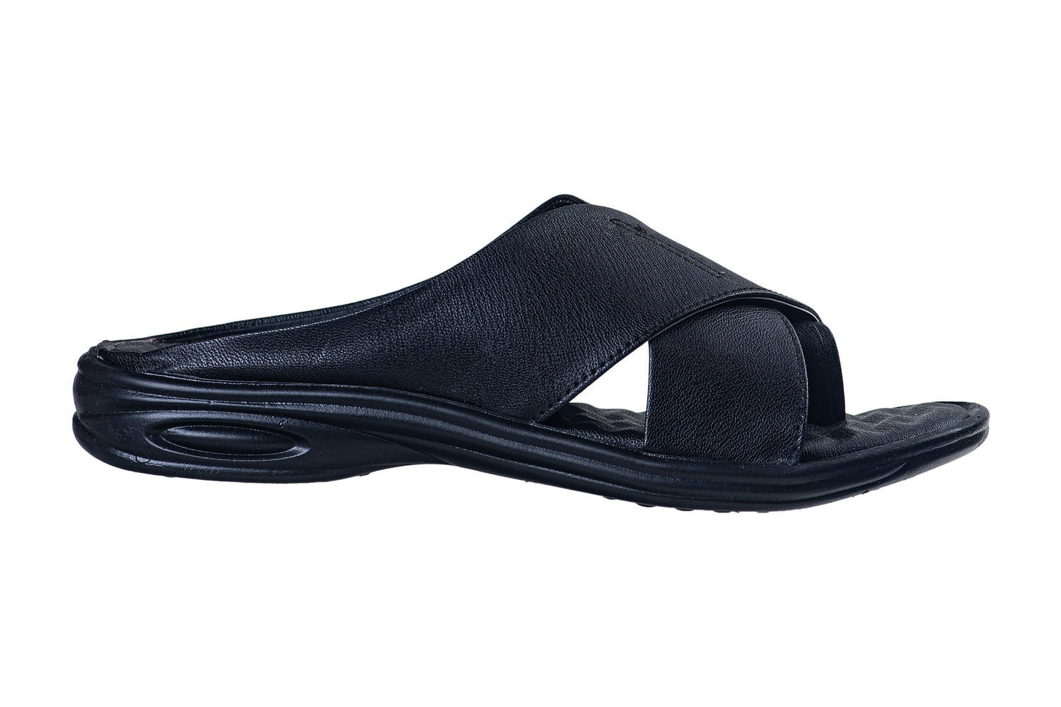 Titas Gents Black Chappal