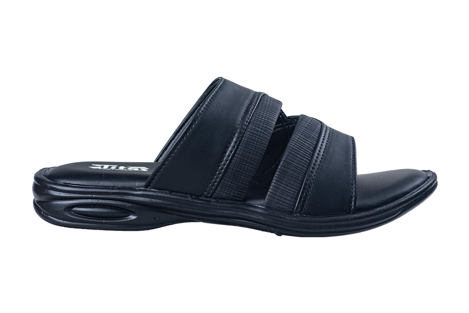 Titas Gents Black Chappal