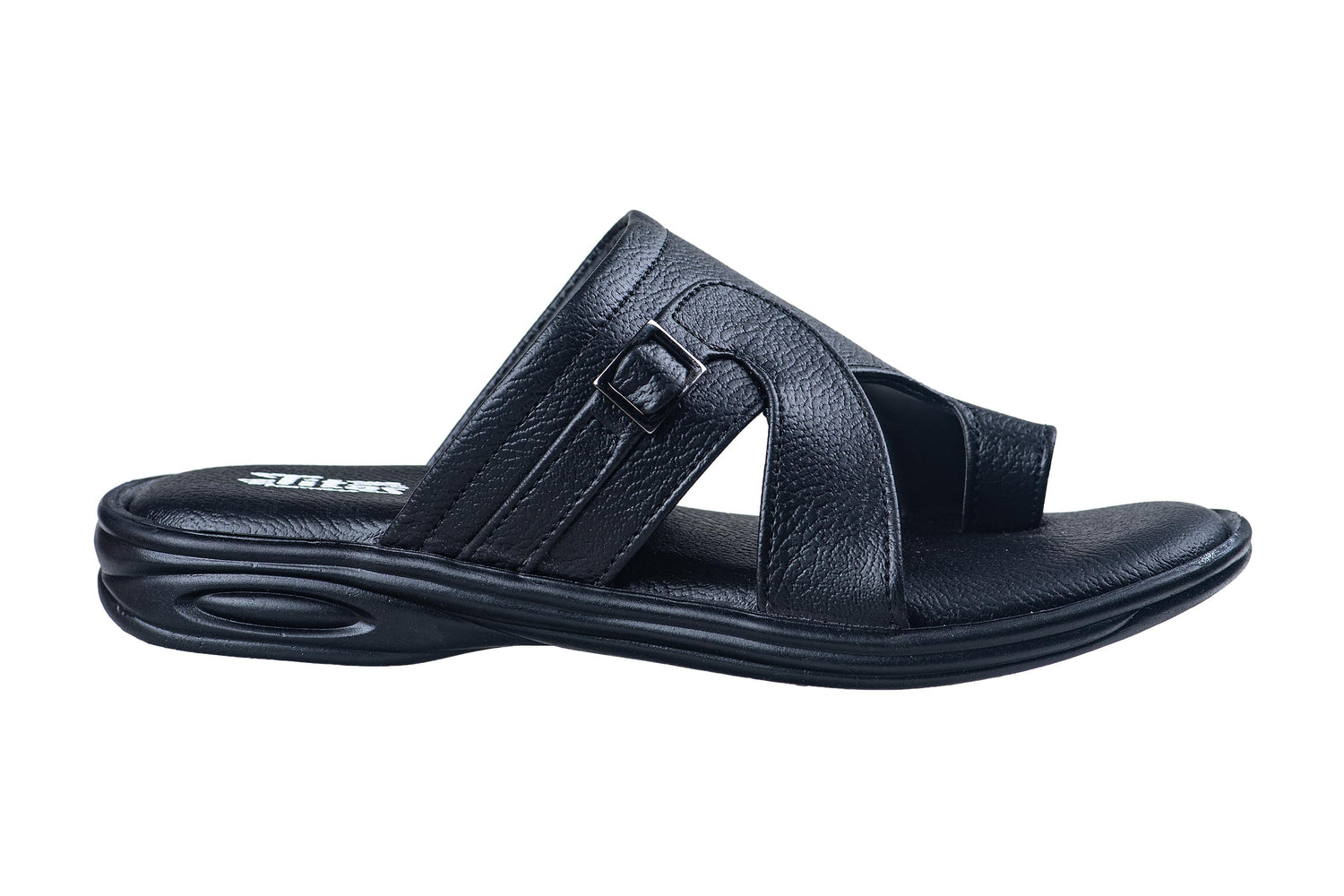 Titas Gents Black Chappal