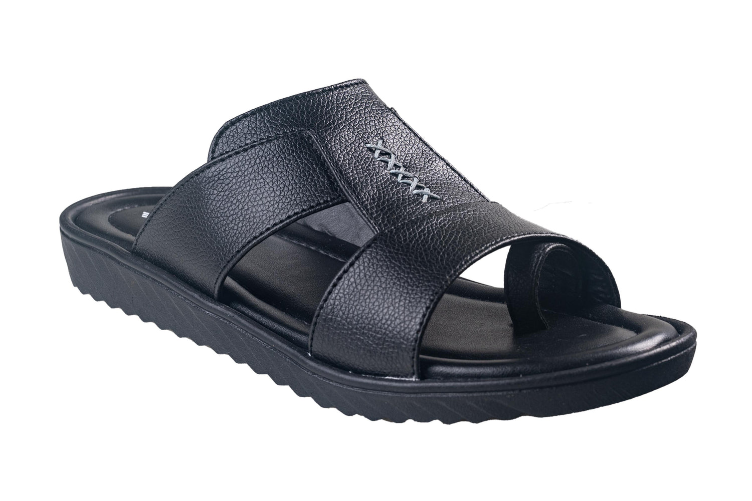 Titas Gents Black Chappal