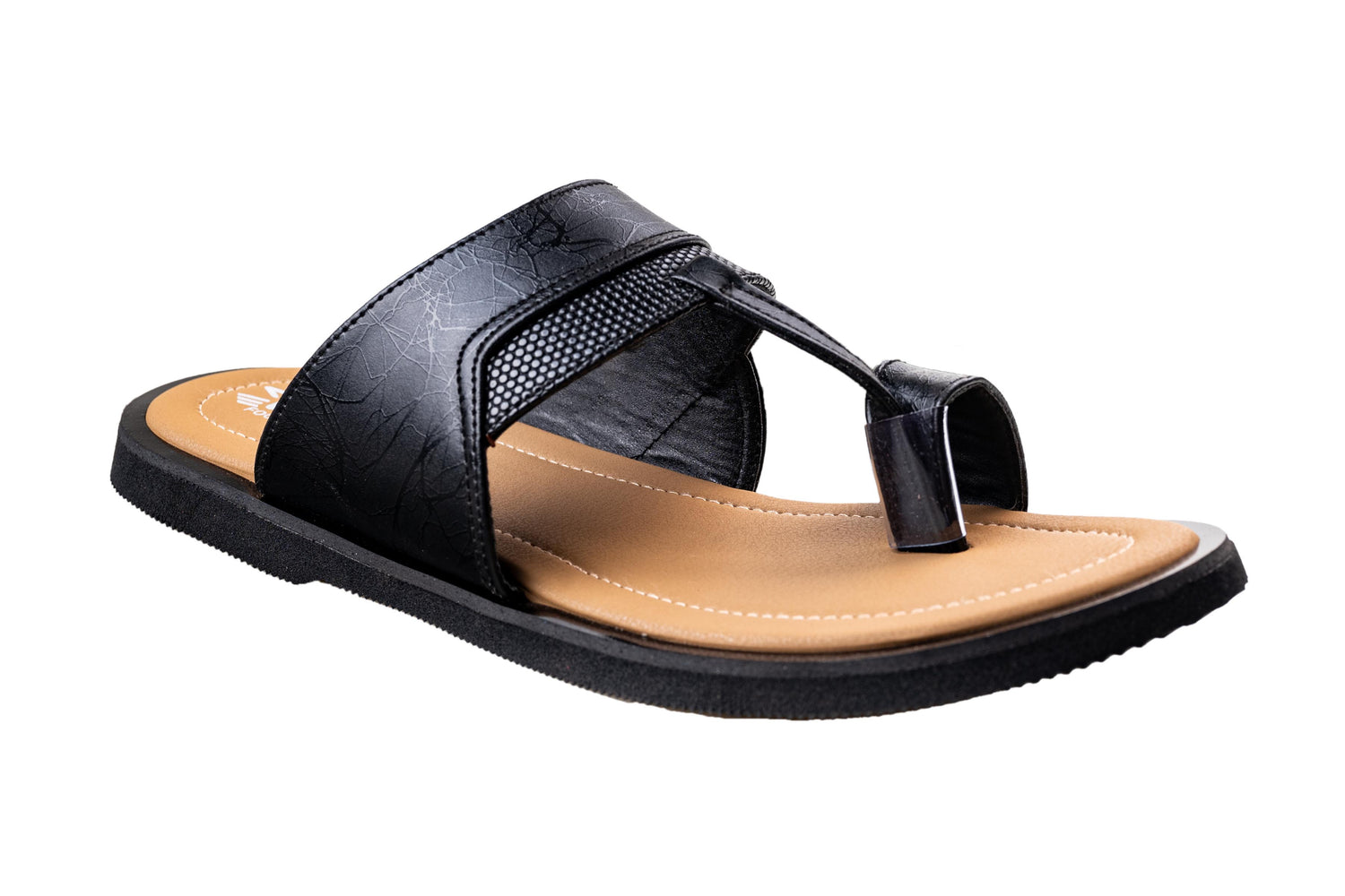 Titas Gents Black / Grey Chappal