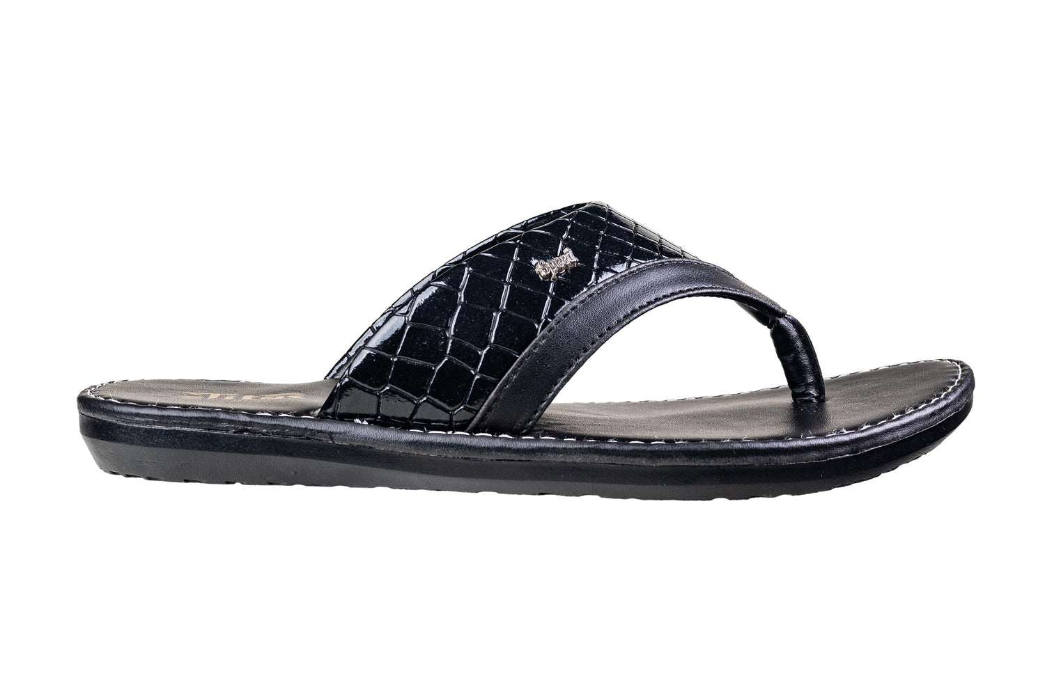 Titas Gents  Black Chappal