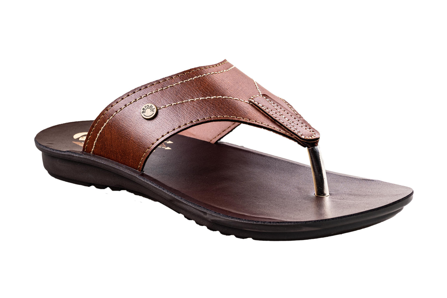 Aeroblu Gents Tan Chappal PU