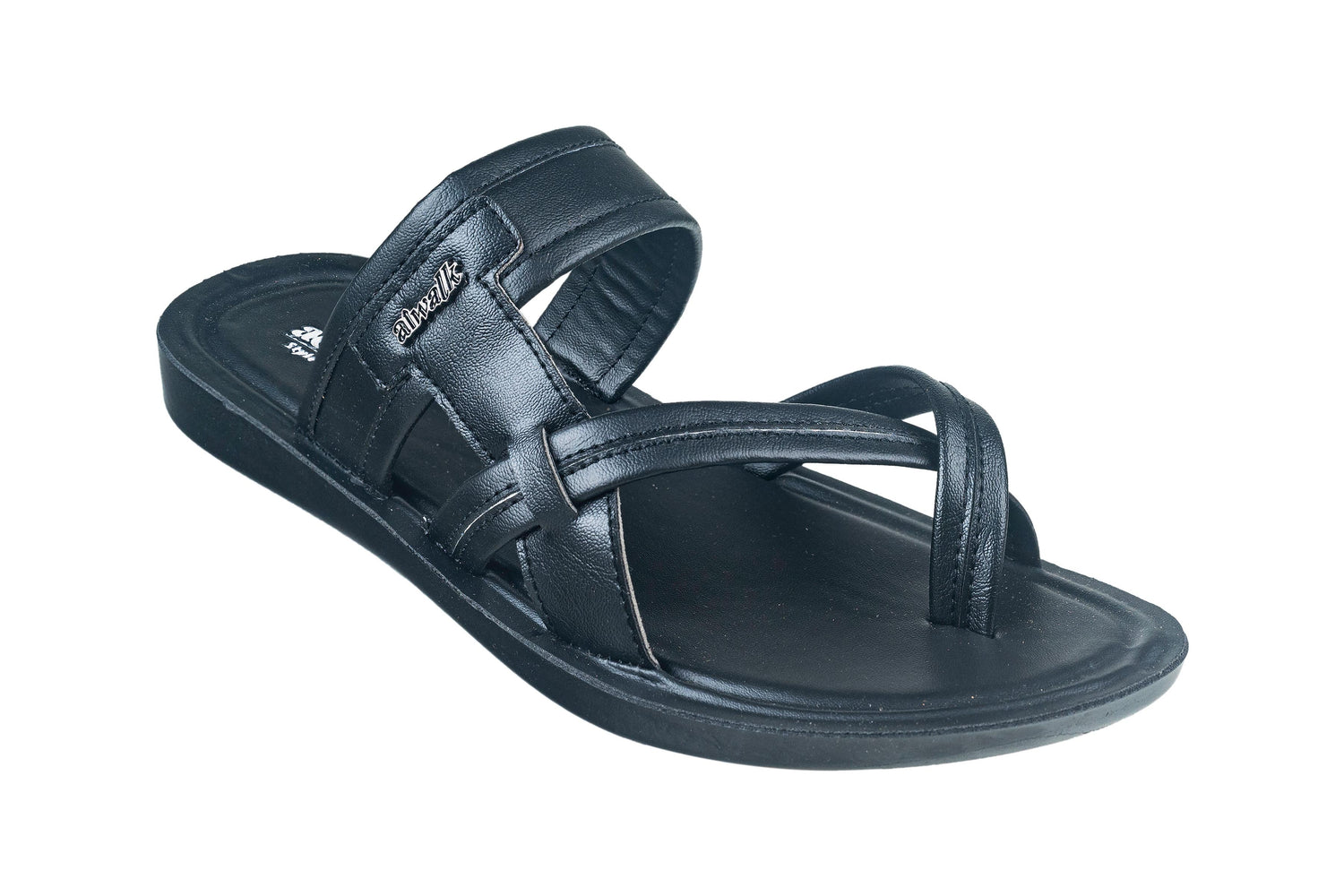 Aerowalk Gents Black Chappal PU