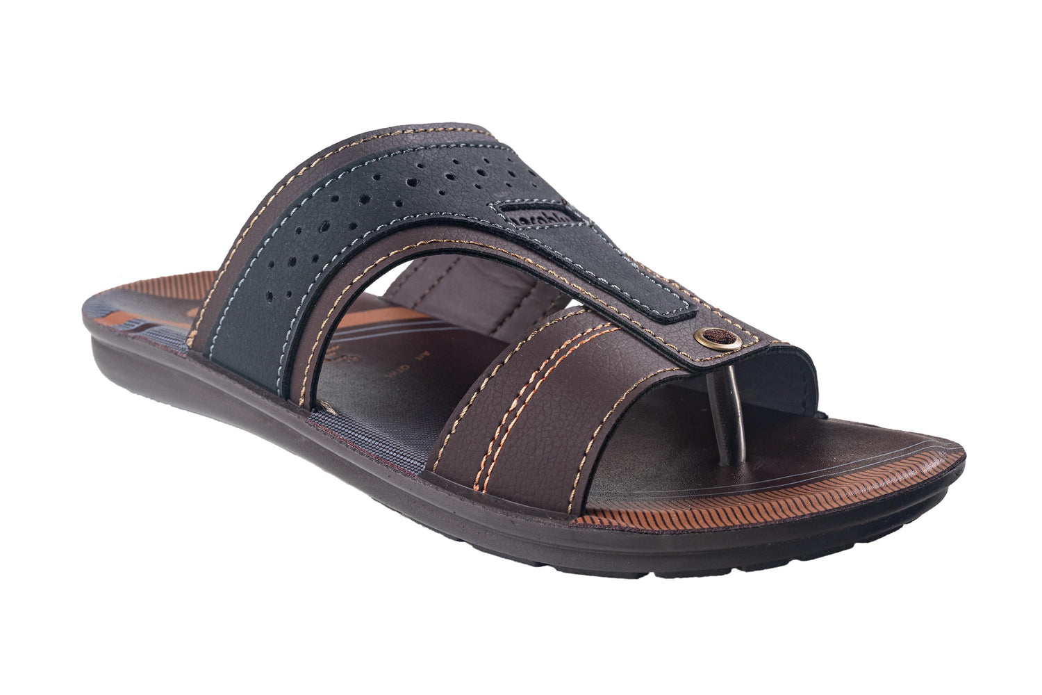 Aeroblu Gents Brown / Black Chappal PU