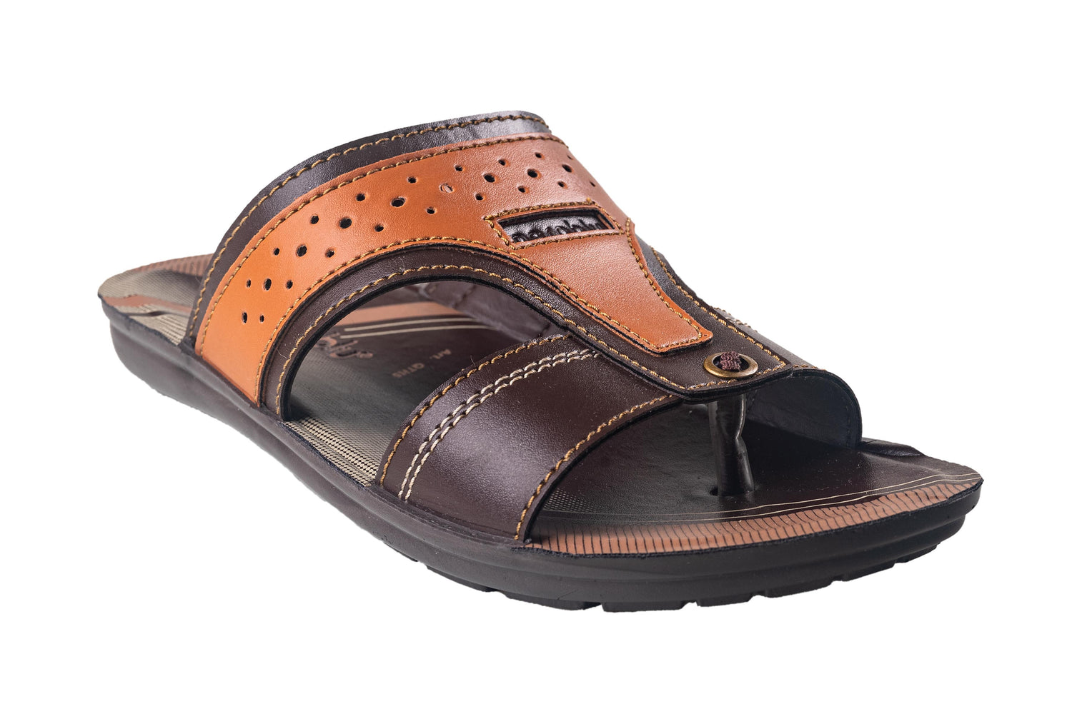 Aeroblu Gents Brown / Tan Chappal PU