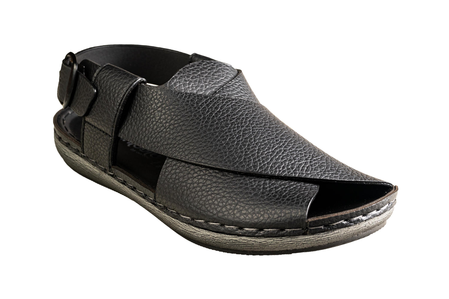 Puntooblu Gents Black Sandal PU